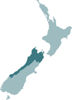 Map of New Zealand with the Upper South region highlighted
